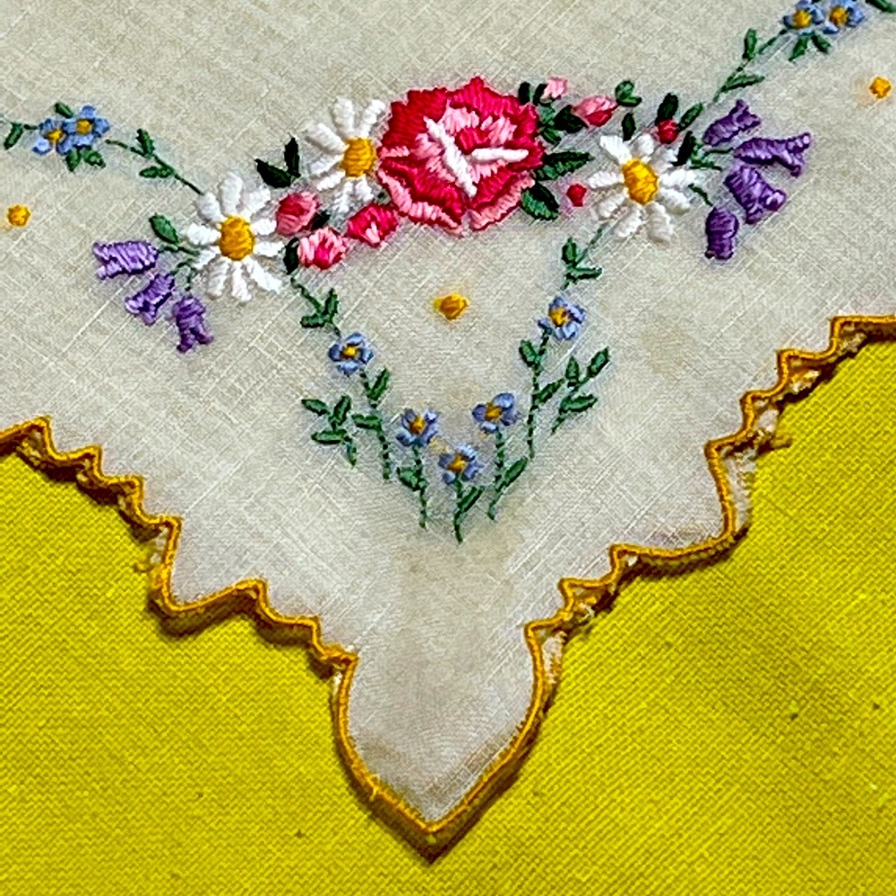 Vintage Hand Stitched Collectors Hanky